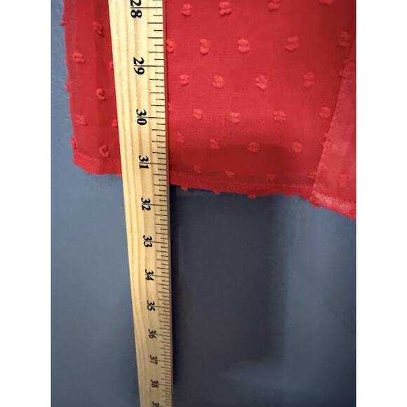 NWT Speed Limit Coral Polka Dot Off the Shoulder Bell Sleeve Accent Button Flowy - Picture 8 of 10